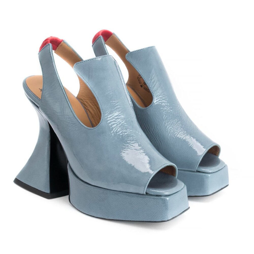 COPY - Mega Munster Lady Miss Platform Slingback Heel Denim Wash